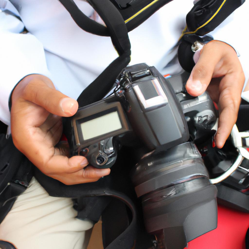 Person working with camera equipment